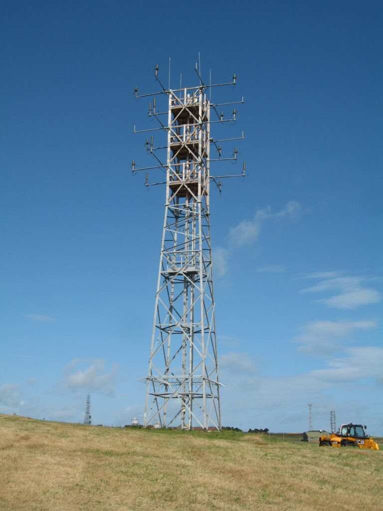 A photo of a steel lattice tower